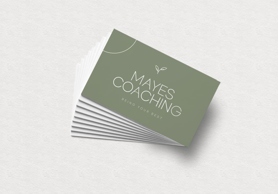 Mayes Coaching - being your best, business cards.